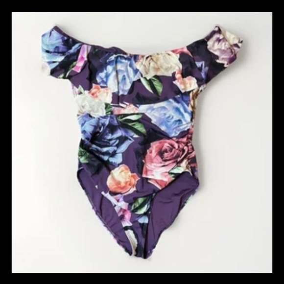 La Blanca Off Shoulder Floral One Piece Swimsuit | Size 16 - Picture 1 of 6